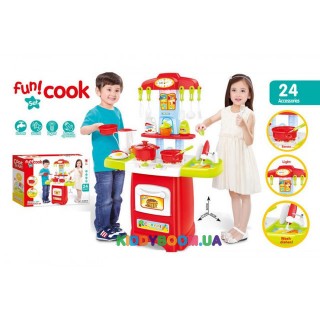 Детская кухня с посудой в коробке Fun Cook (музыка, свет) 889-52 (24 предмета)